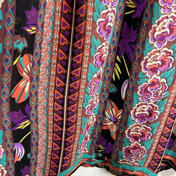 Love 21 Dress Women's Size Small Long Sheer Boho Chic Bohemian Floral Lagenlook - Picture 6 of 11